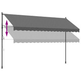 Tenda na uvlačenje antracit 400 x 150 cm od tkanine i čelika 368742
