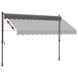Tenda na uvlačenje antracit 300 x 150 cm od tkanine i čelika 368740