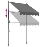 Tenda na uvlačenje antracit 150 x 150 cm od tkanine i čelika 368737
