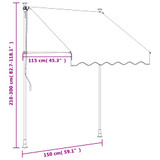 Tenda na uvlačenje antracit 150 x 150 cm od tkanine i čelika 368737
