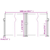 Uvlačiva bočna tenda 100 x 1000 cm plava 4004686