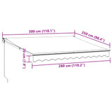 Tenda na uvlačenje antracit i bijela 3x2,5 m tkanina i aluminij 3216103