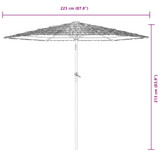 Vrtni suncobran s čeličnom šipkom smeđi 223 x 223 x 213 cm 4005097