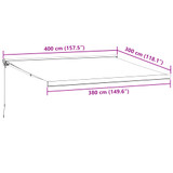 Tenda na ručno uvlačenje bordo 400 x 300 cm 3215320