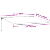 Tenda na ručno uvlačenje bordo 400 x 300 cm 3215315