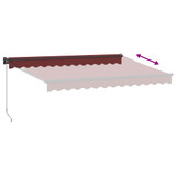 Tenda na ručno uvlačenje bordo 350 x 250 cm 3215299