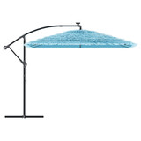 Vrtni suncobran s čeličnom šipkom plavi 290x290x238 cm 4005083 Vrtni suncobran s čeličnom šipkom plavi 290x290x238 cm 4005083