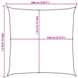 Jedro za zaštitu od sunca 160 g/m² kvadratno pijeska 6x6 m HDPE 4002026