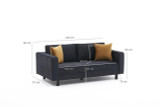 Sofa sa 2 sedišta  Kelj somot - antracit Sofa sa 2 sedišta  Kelj somot - antracit