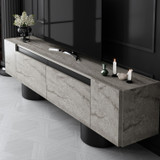 TV stalak Bohem - Travertin, crna