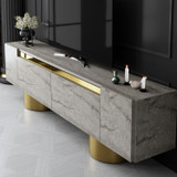 TV stalak Bohem - Travertin, Zlato