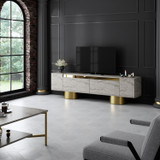 TV stalak Bohem - Travertin, Zlato