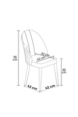 Set stolica (6 komada) Mara - Cappuccino, Zlatna