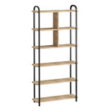 Polica za knjige Tera - Safirni hrast, crna