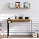 Radni stol Lou - Safirni hrast, crni