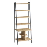 Polica za knjige Oliva - Safirni hrast, crna