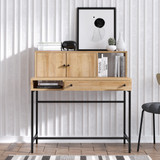 Radni stol Jodie - Safirni hrast, crni