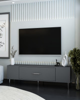 TV stalak Dekos - Antracit, Srebrni TV stalak Dekos - Antracit, Srebrni