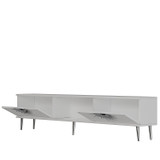 TV stalak Nida - bijela, srebrna