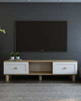 TV stalak Rosalinda Bohem - hrast safir, bijeli