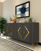 Konzola Domino KB150 - Antracit, Zlatna