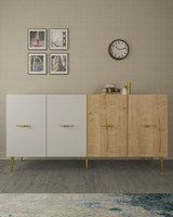 Konzola Loop KB150 - Bijela, Safirni hrast