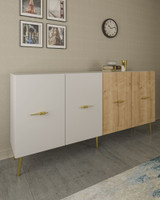 Konzola Loop KB150 - Bijela, Safirni hrast