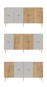 Konzola Loop KB150 - Bijela, Safirni hrast