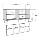 Konzola Piero KB150 - Bijela, Srebrna