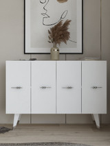 Konzola Quart Salkım - srebrna, bijela