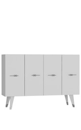 Konzola Quart Salkım - srebrna, bijela