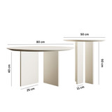 Set stolića za kavu Lav (45 + 42) - Krem