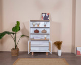 Polica za knjige Bohem - Bijela, Hrast