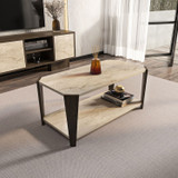 Stol za kavu Monao - orah, travertin