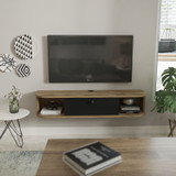 TV stalak Ibarra - crna, hrast Oud