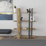 Polica za knjige Onno - Hrast, Crni