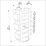 Polica za knjige Reina - Orah, Bijela