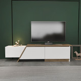 TV stalak Zonas - Bijela, Orah TV stalak Zonas - Bijela, Orah