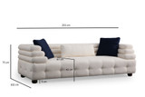 Sofa s 3 sjedala Boston 3 - Bijela