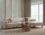 Kutna sofa na razvlačenje Lyke Right - Krema