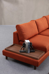 Kutna sofa Novi tulipan s pufom - narančasti