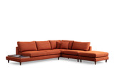 Kutna sofa Novi tulipan s pufom - narančasti