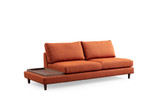 Kutna sofa Novi tulipan s pufom - narančasti