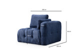 Sofa s 2 sjedala Amaris dvosjed - tamnoplava boja