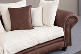 Sofa s 3 sjedala Fresno 3 - Smeđa, Bijela