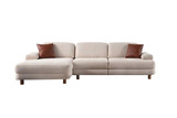 Kutna sofa na razvlačenje Lijepi L kut lijevo - krem