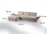 Kutna sofa na razvlačenje Lijepi L kut lijevo - krem