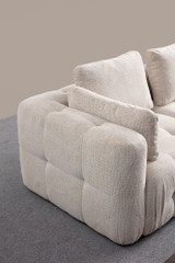 Kutna sofa Amaris dvosjed s pufom - bež