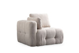 Kutna sofa Amaris dvosjed s pufom - bež