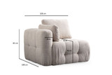 Kutna sofa Amaris dvosjed s pufom - bež